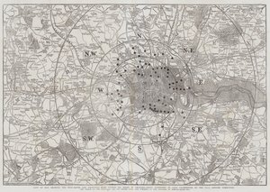 Copy of Map showing the Toll-Gates and Principal Bars within Six Miles of Charing-Cross, exhibited to Lord Palmerston by the Toll Reform Committee